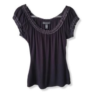 Vtg 90s Women Black Drapey Top S Dark Romance Soft Goth Coquette Whimsy Witchy